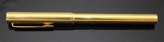 A 1970s gold plated Dunhill vintage fountain pen 5.25in. boxed.